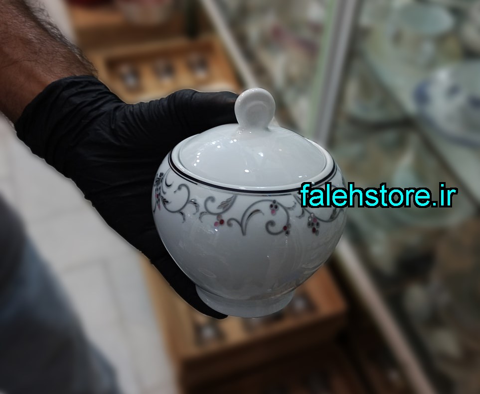 قندان چینی زرین طرح روبین گرد 1 عددی