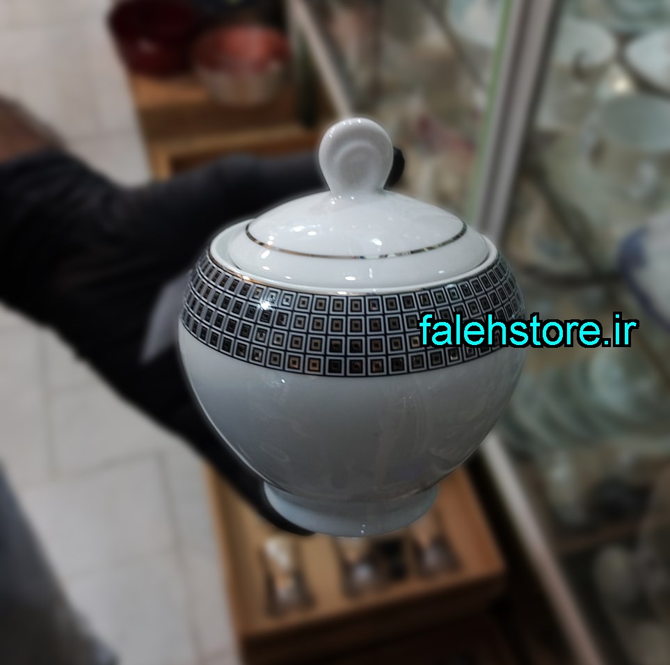 قندان چینی زرین طرح سورن گرد 1 عددی
