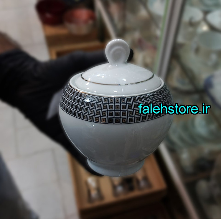 قندان چینی زرین طرح سورن گرد 1 عددی
