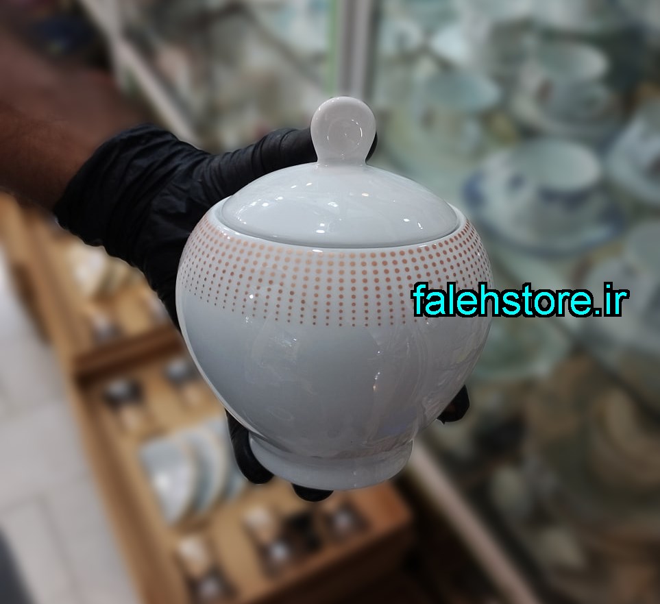 قندان چینی زرین طرح مردین رزگلد گرد 1 عددی