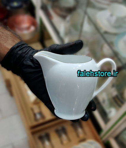 سس خوری چینی زرین طرح سفید لب طلا 1 عددی