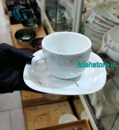 فنجان چای خوری چینی زرین طرح گلدن لوتوس 6 عددی