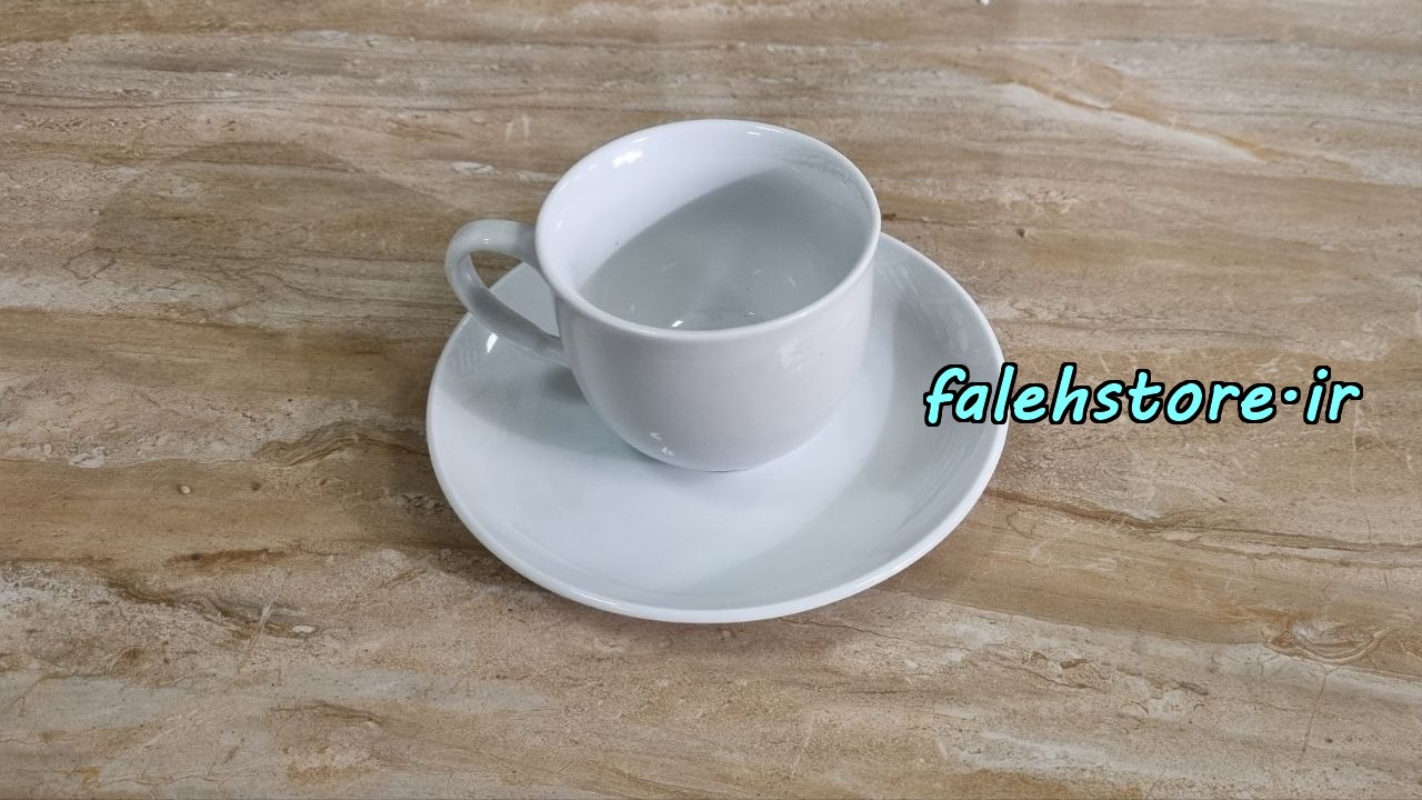 فنجان چای خوری چینی تقدیس سفید گرد 6 عددی