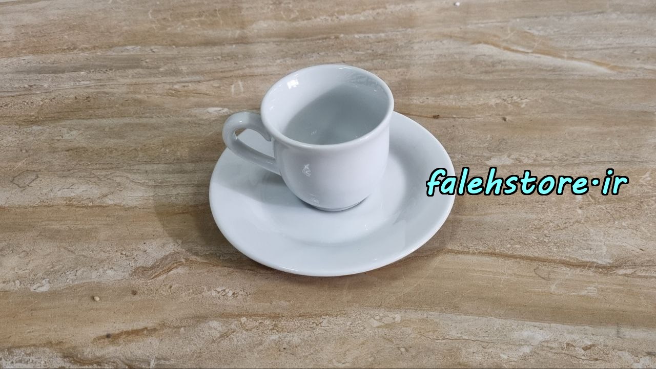 فنجان قهوه خوری چینی تقدیس سفید گرد 6 عددی