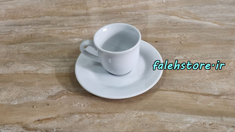فنجان قهوه خوری چینی تقدیس سفید گرد 6 عددی