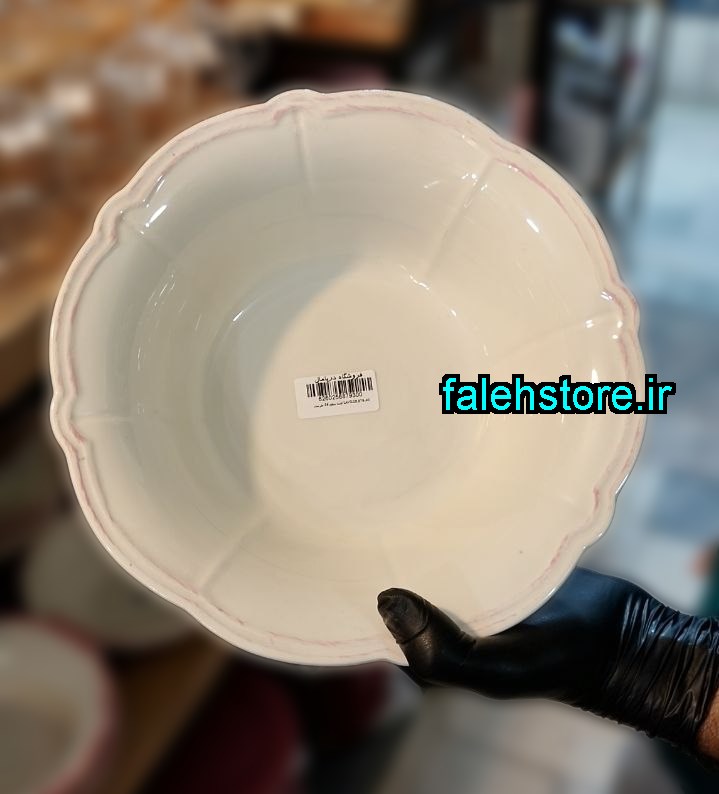 کاسه سالاد چینی لاویلوکس ترکیه اصل سفید حاشیه دار 1 عددی