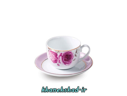 فنجان چای خوری چینی زرین طرح رزفلاور 6 عددی