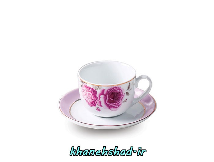 فنجان چای خوری چینی زرین طرح رزفلاور 6 عددی