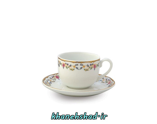 فنجان چای خوری چینی زرین طرح گلستان 6 عددی