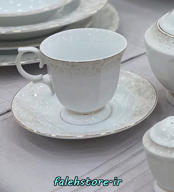 فنجان چای خوری چینی زرین طرح کاررا 6 عددی