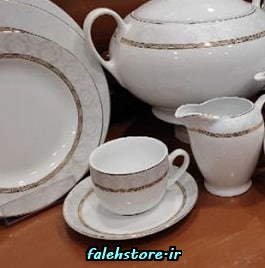 فنجان چای خوری چینی زرین طرح هدیه طلایی 6 عددی