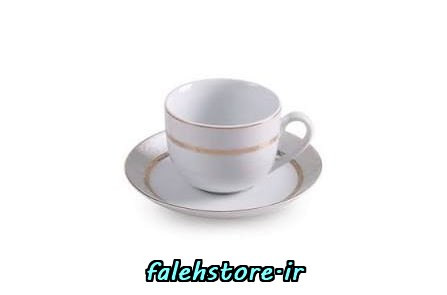 فنجان چای خوری چینی زرین طرح هدیه طلایی 6 عددی