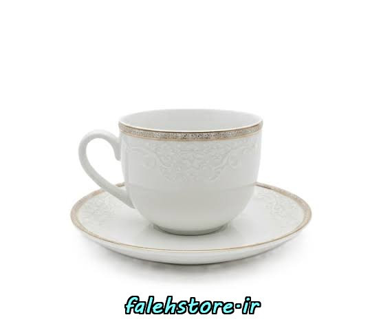 فنجان چای خوری چینی زرین طرح ریوا طلایی 6 عددی